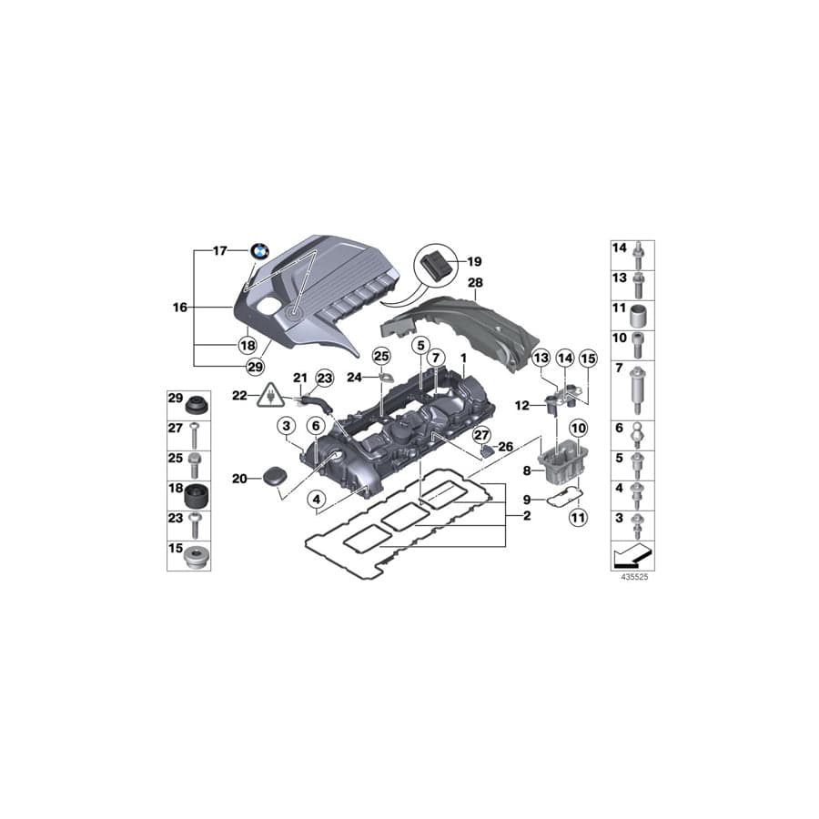 Genuine BMW 11128658460 F26 Engine Cover (Inc. X4 M40iX) | ML Performance UK Car Parts