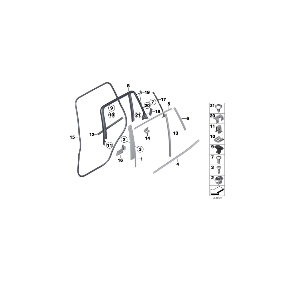 Genuine BMW 51357205764 F25 Cover, Column C, Door, Rear Right (Inc. X3 35dX, X3 20dX & X3 30dX) | ML Performance UK