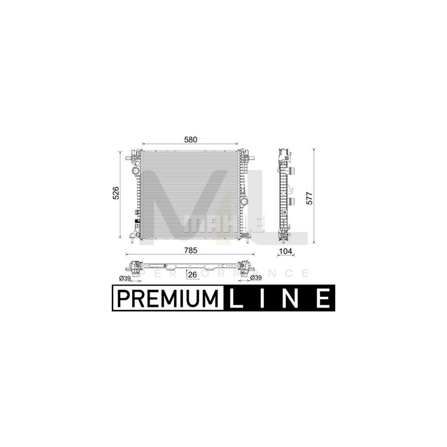 MAHLE ORIGINAL CR 2587 000P Engine radiator Brazed cooling fins, Aluminium | ML Performance Car Parts