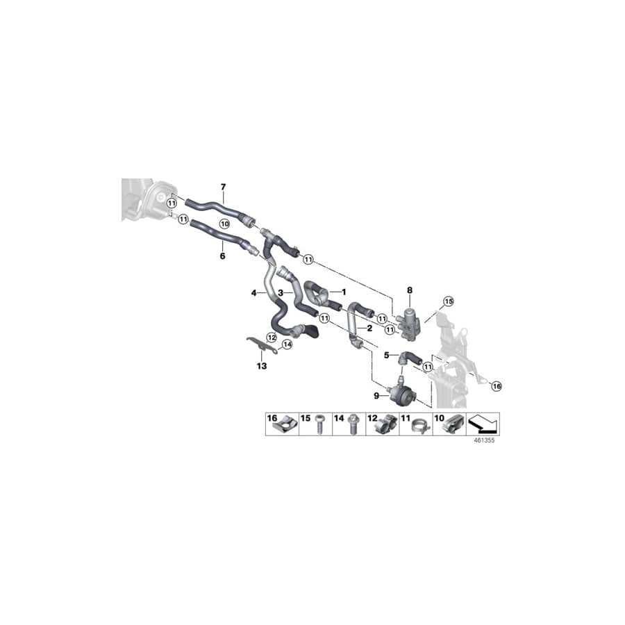 Genuine BMW 64219329653 F30 Coolant Hose, Supply (Inc. & 330e) | ML Performance UK Car Parts