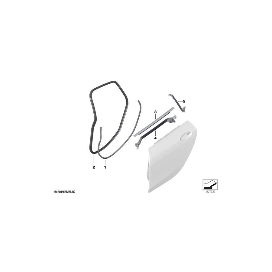 Genuine BMW 51357483106 F44 Shaft Cover Inner, Rear Door Right (Inc. 228iX, 218i & 220d) | ML Performance UK