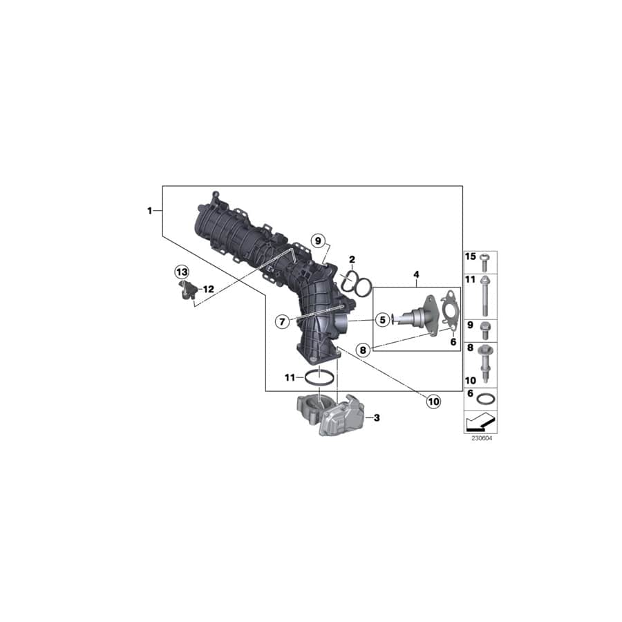 Genuine BMW 11618508625 Pipe (Inc. One D, Cooper SD ALL4 & Cooper D ALL4 2.0) | ML Performance UK Car Parts