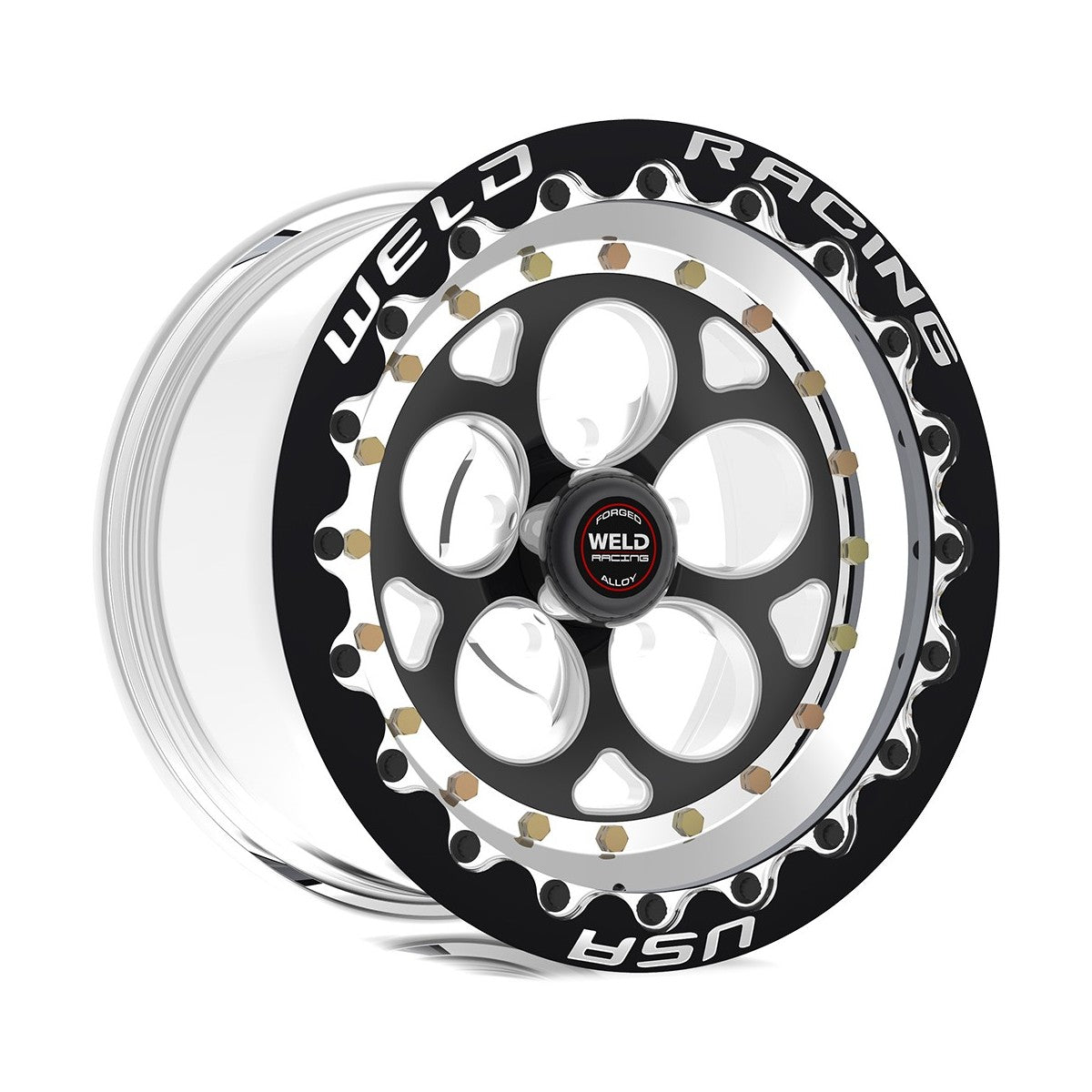 Weld 792P510284G Magnum Iii Beadlock Wheel 15x10 5x4.75 ET51 BS7.5 Polished Center - Polished Shell