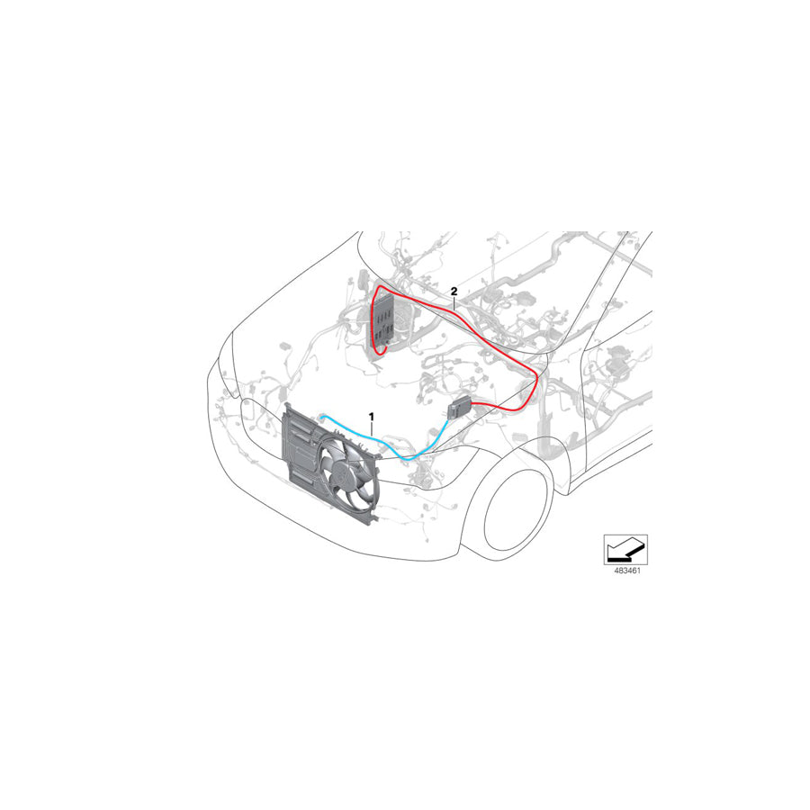 Genuine BMW 61116814280 F48 Rep. Wiring Harness For Electric Fan 850W (Inc. X1 18i, X1 25iX & X1 20iX) | ML Performance UK
