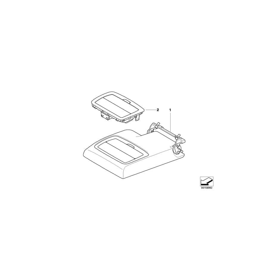 Genuine BMW 52207171120 E70 E70 Armrest, Rear Center SATTELBRAUN (Inc. X5 3.5d, X5 3.0sd & X5 3.0d) | ML Performance UK Car Parts