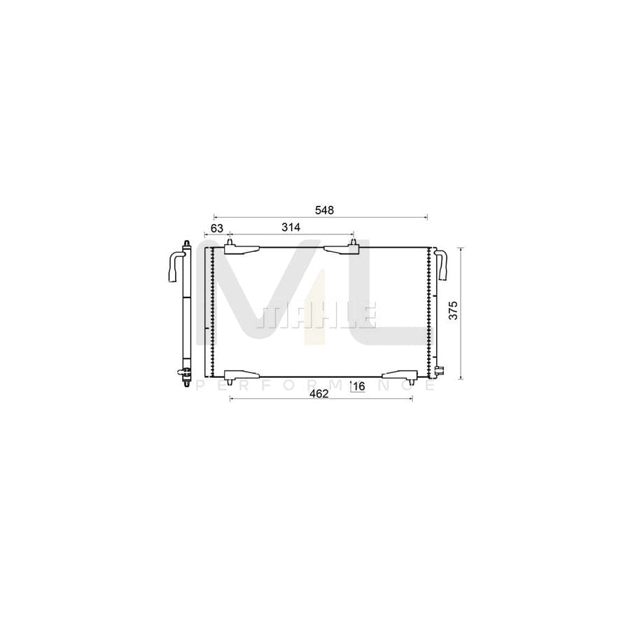 MAHLE ORIGINAL AC 501 000S Air conditioning condenser for PEUGEOT 206 without dryer | ML Performance Car Parts