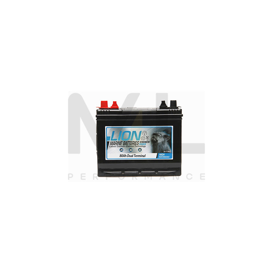 Lion Leisure Sealed Marine Battery - 80Ah Twin Terminals | ML Performance UK Car Parts