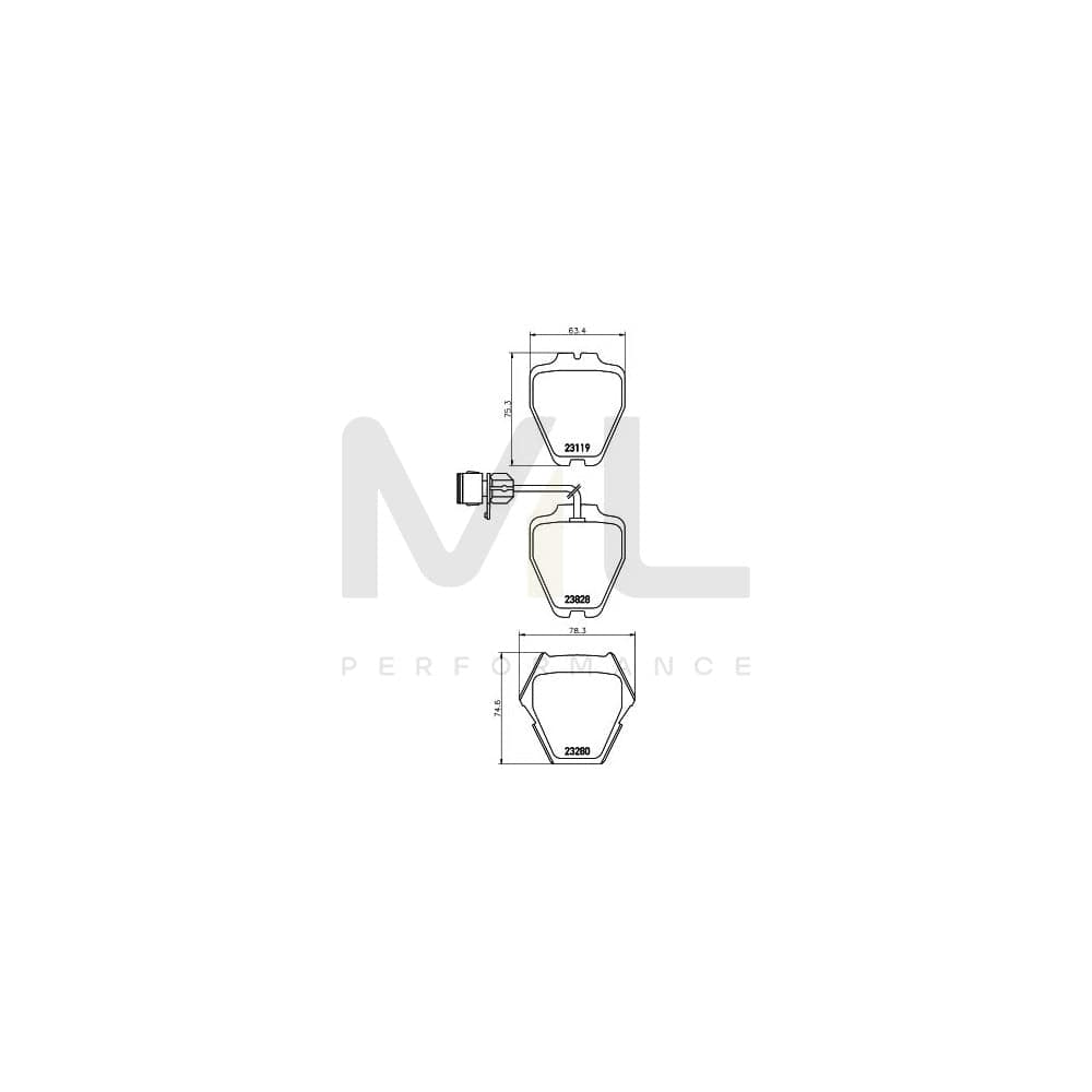 Hella 8DB 355 008-791 Brake Pad Set For Audi A8 With Integrated Wear Warning Contact | ML Performance Car Parts