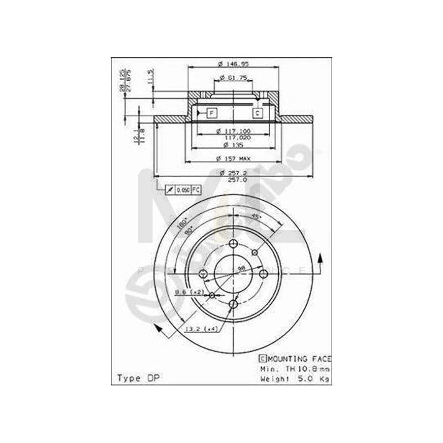 BREMBO 08.4365.10 Brake Disc Solid, with bolts/screws | ML Performance Car Parts