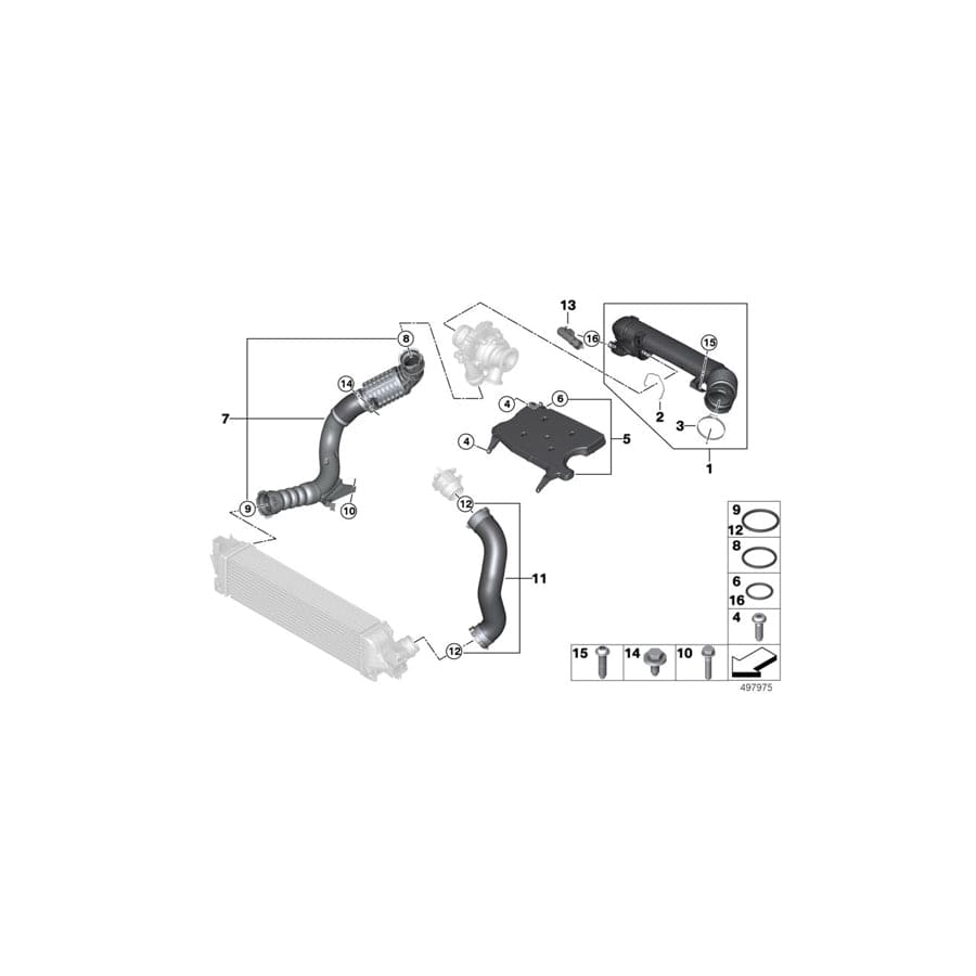 Genuine BMW 11618585294 F45 F44 Charge Air Line (Inc. 218d, Cooper D & X1 18d) | ML Performance UK Car Parts
