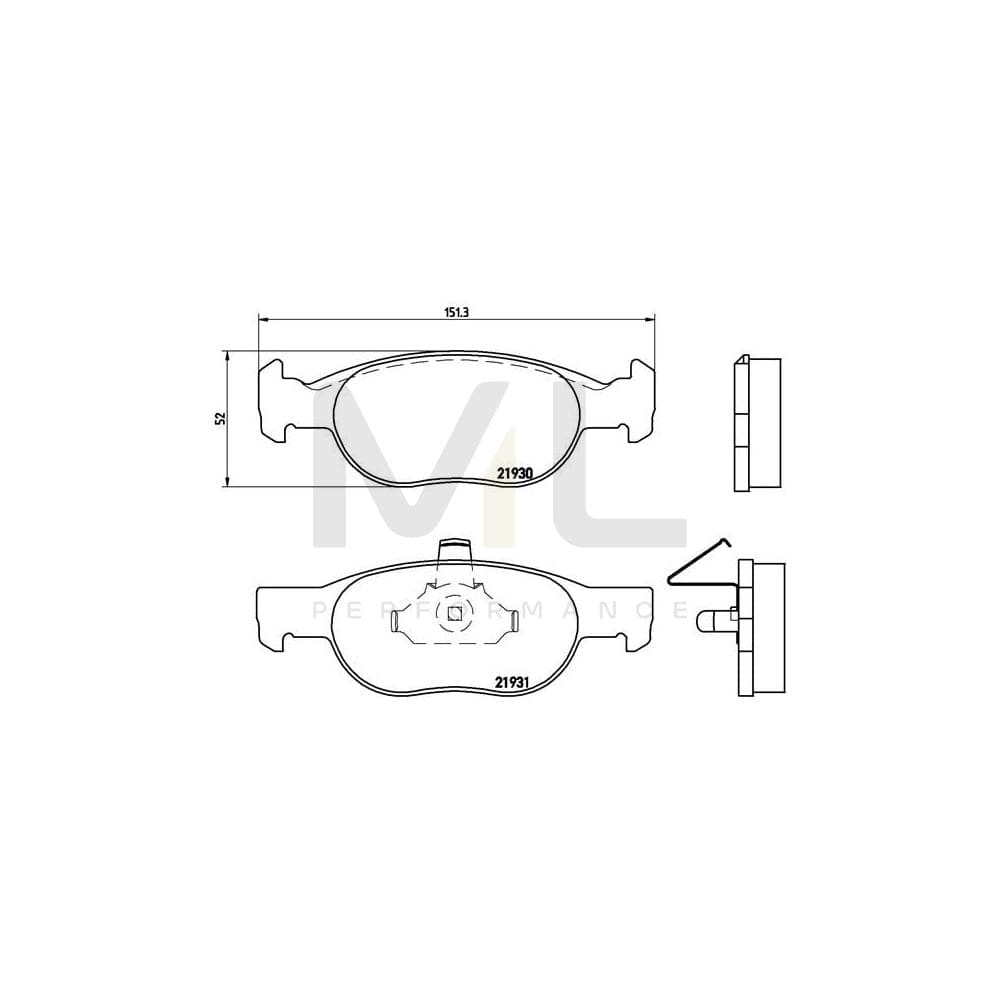 Brembo P 23 073 Brake Pad Set For Fiat Punto Ii Hatchback (188) Excl. Wear Warning Contact | ML Performance Car Parts