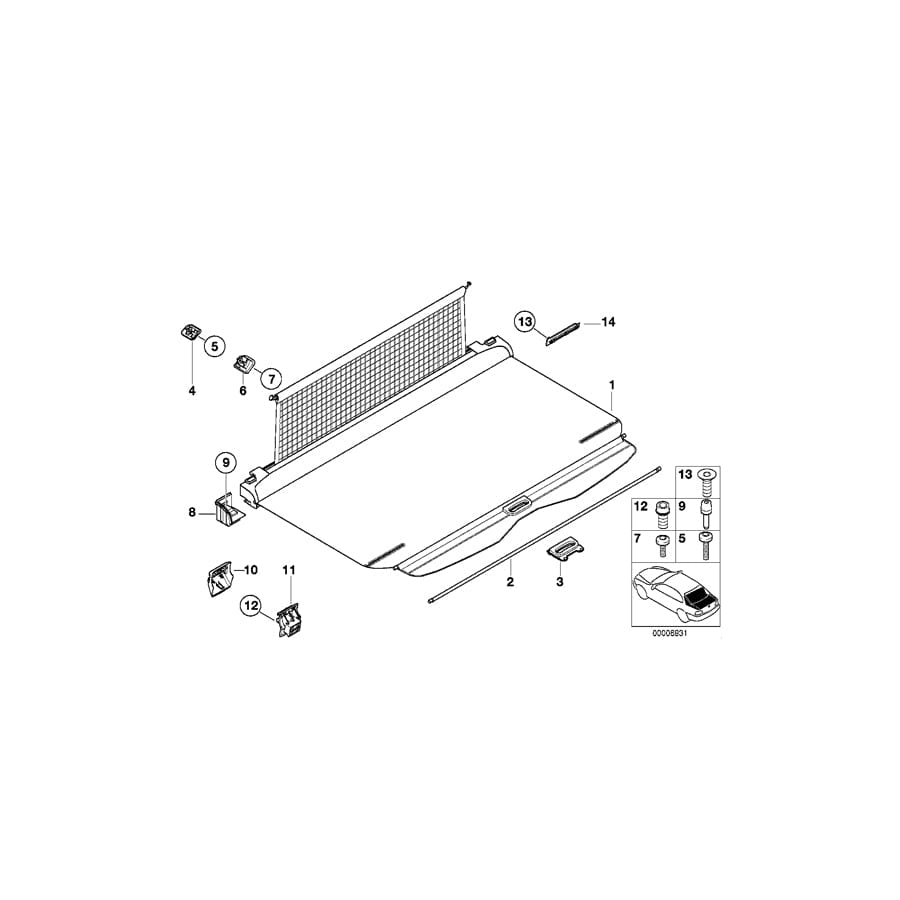 Genuine BMW 51478217261 E39 Cover F Roller Cover Support SANDBEIGE (Inc. 520d, 530i & 523i) | ML Performance UK Car Parts