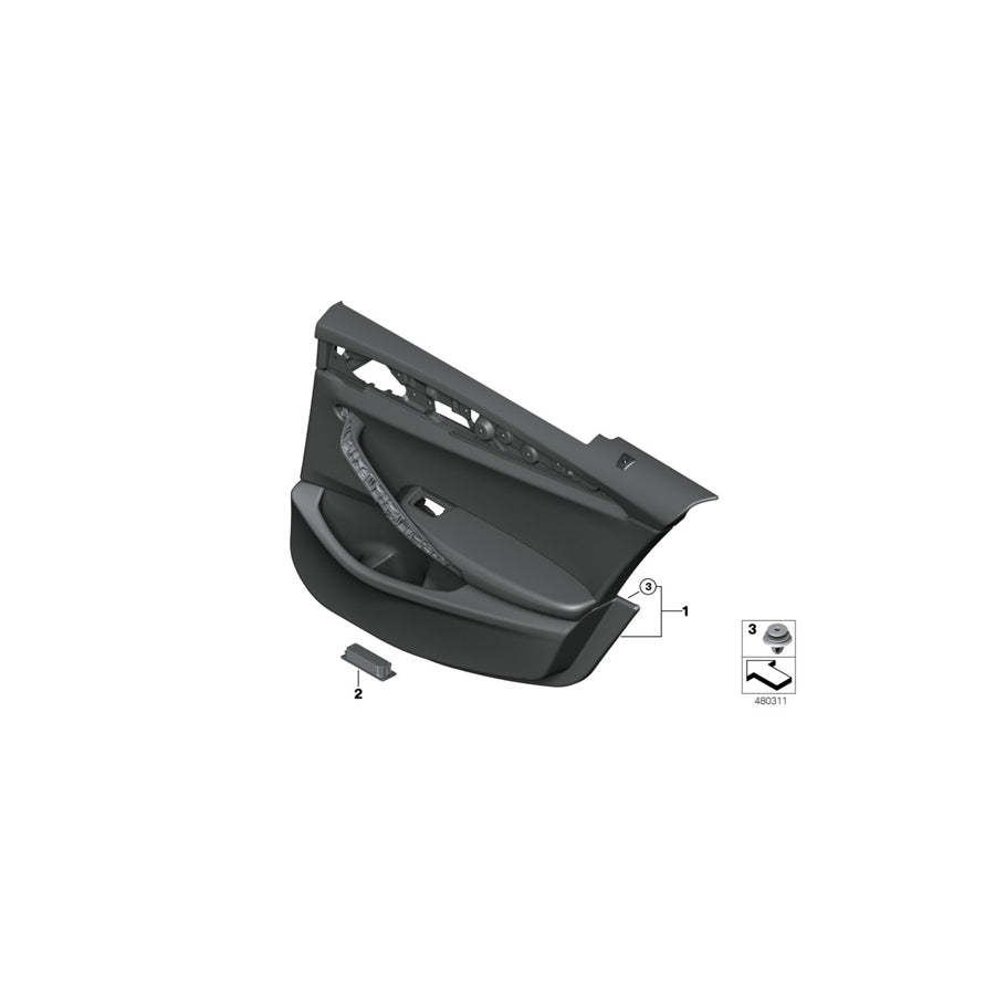 Genuine BMW 51427477226 G30 G31 Door Trim Panel, Rear, Right SCHWARZ (Inc. 520d, 520i 1.6 & 530iX) | ML Performance UK
