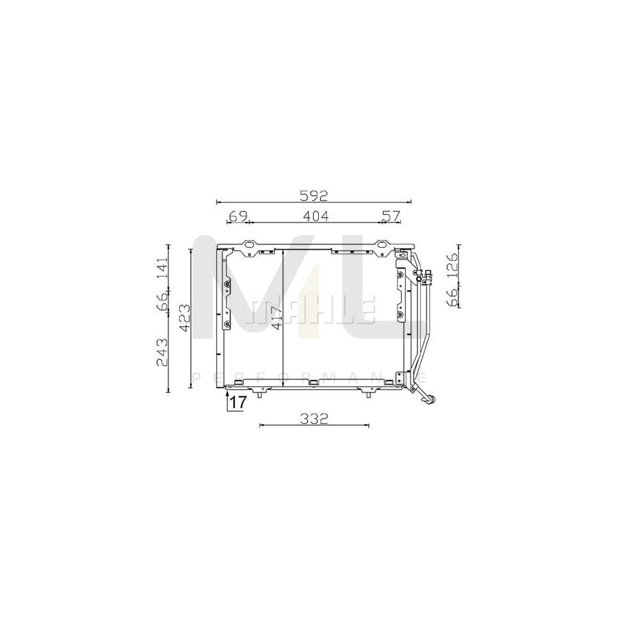 MAHLE ORIGINAL AC 243 000S Air conditioning condenser suitable for MERCEDES-BENZ C-Class without dryer | ML Performance Car Parts