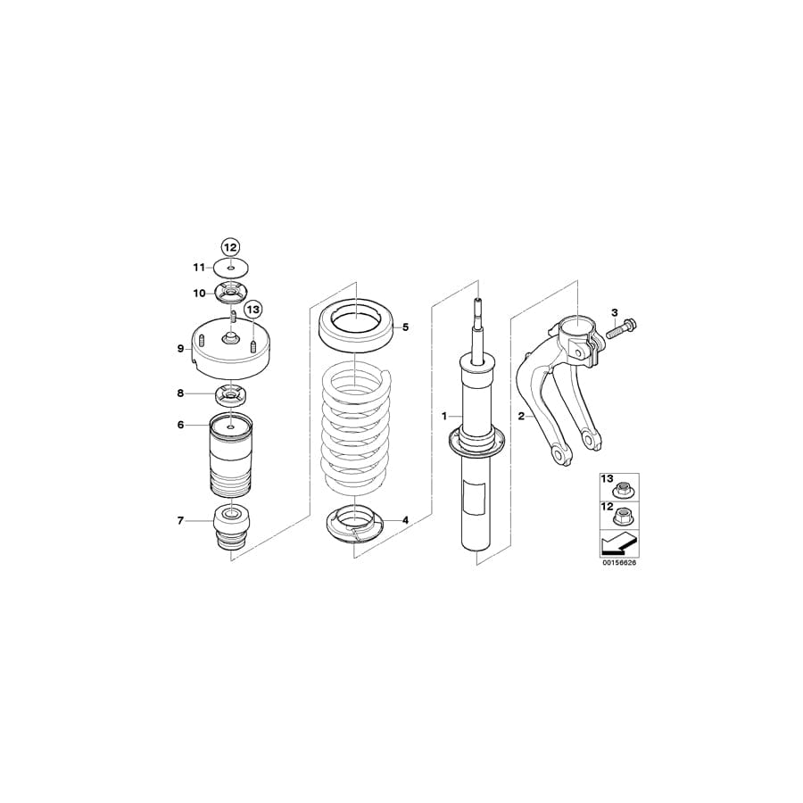 Genuine BMW 31316781919 E70 Spring Strut, Front (Inc. & X5 3.0si) | ML Performance UK Car Parts