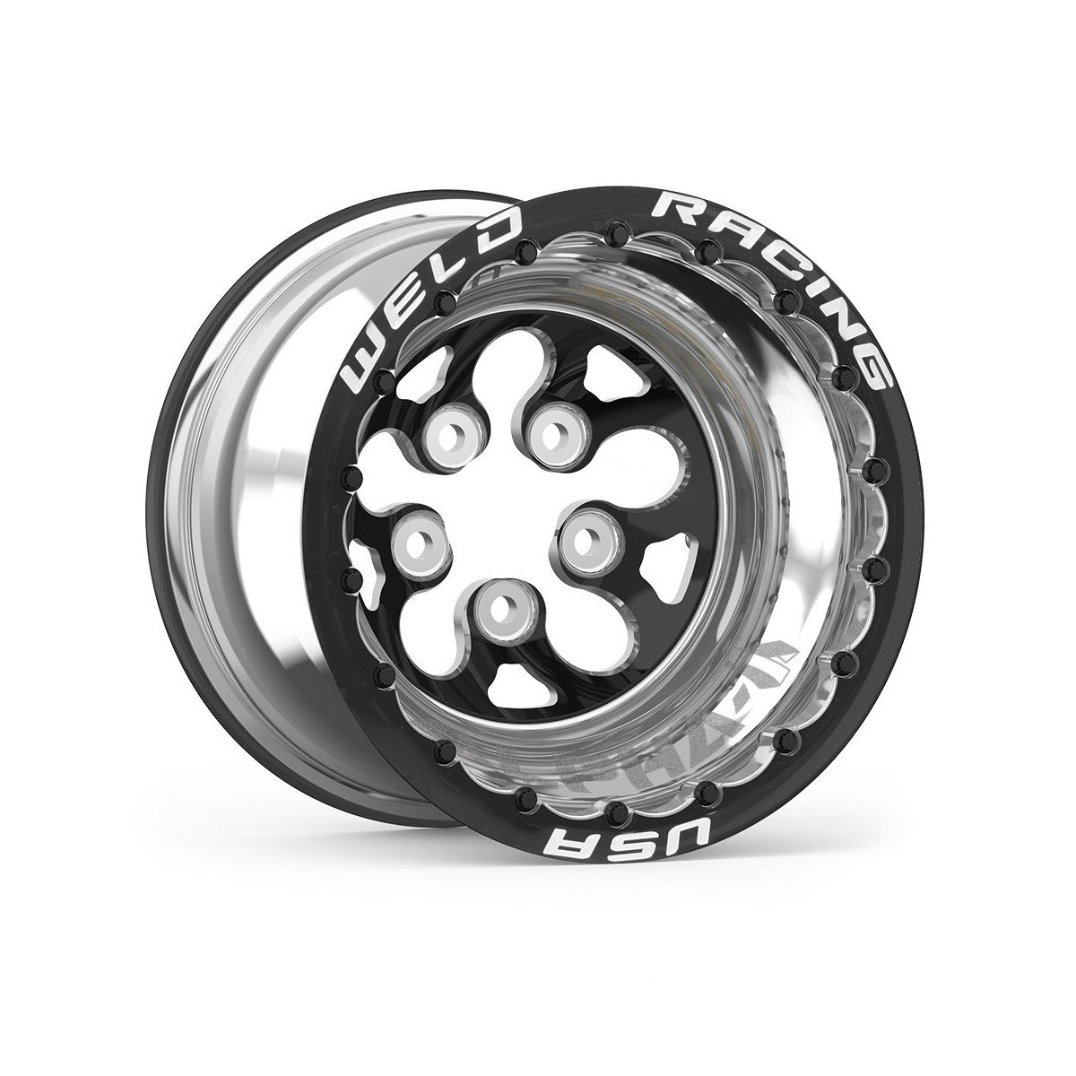 Weld 83B-512276MBS Alpha-1 Wheel 15x12 5x4.75 ET-89 BS3 Black Center - Polished Shell
