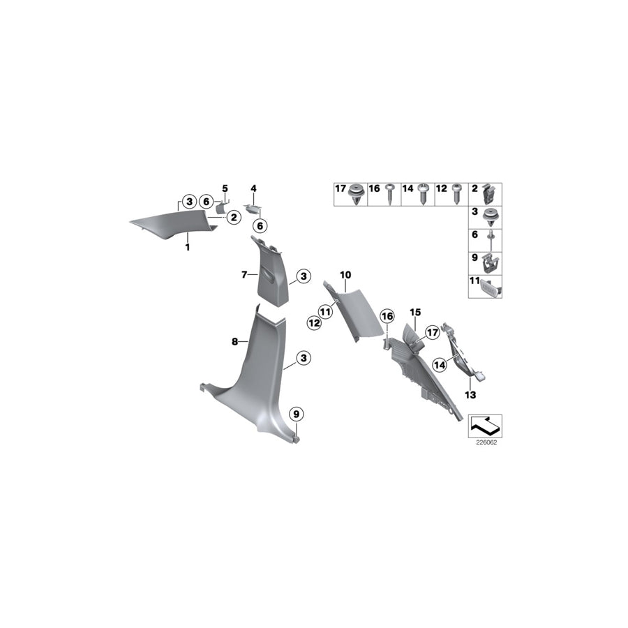 Genuine BMW 51438050331 F25 Cover, Column D, Left ANTHRAZIT (Inc. X3 35dX, X3 28dX & X3 20dX) | ML Performance UK