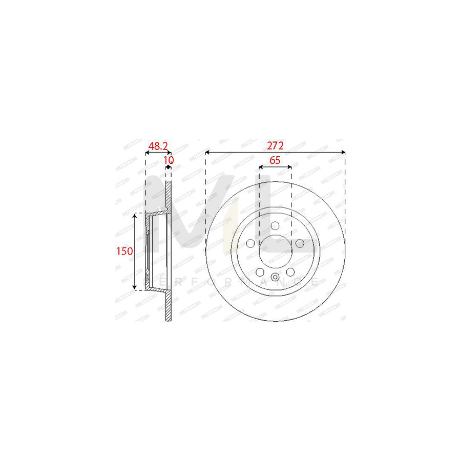 FERODO DDF2691C Brake Disc for AUDI A1 Solid | ML Performance Car Parts