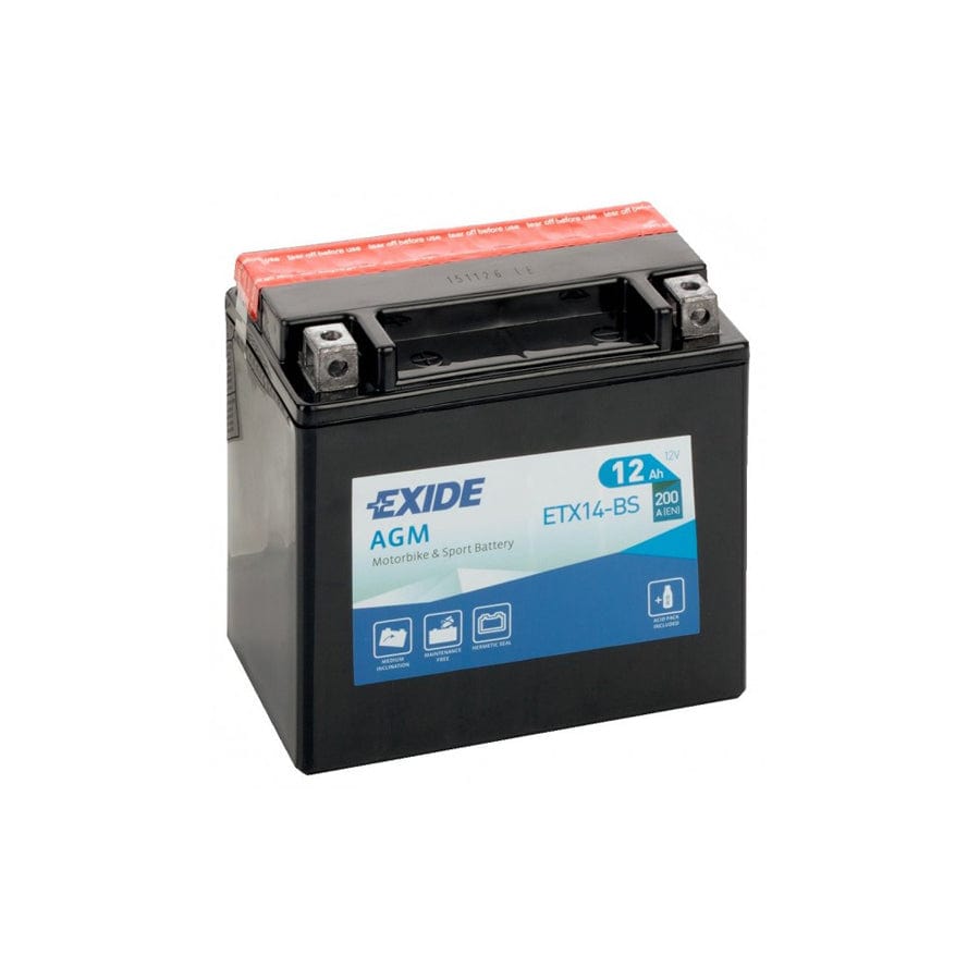 Exide ETX14BS Motorcycle Battery 12V 12AH 200A | ML Performance UK Car Parts