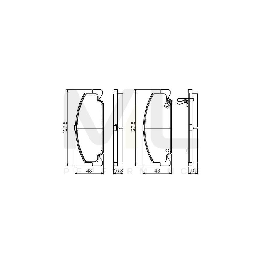 Bosch 0986495163 Brake Pad Set For Honda Civic With Acoustic Wear Warning, With Mounting Manual BP1462 | ML Performance Car Parts