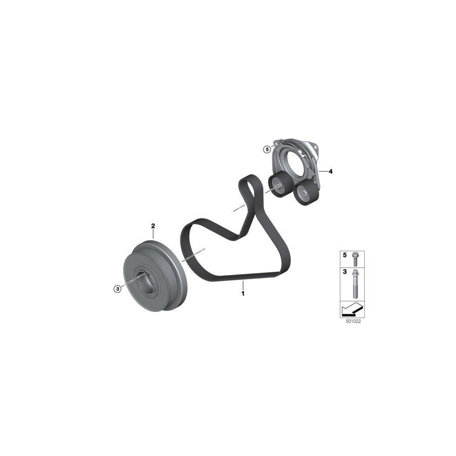 Genuine BMW 11288597653 G20 G01 G31 Ribbed V-Belt 8 PK X 1162 (Inc. X3 18d, 520d & 318d) | ML Performance UK Car Parts