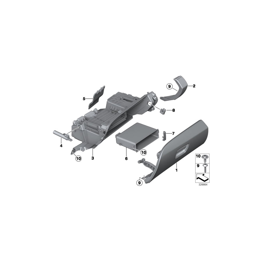 Genuine BMW 51459223744 F06 F13 Oddments Tray (Inc. 650iX, 640d & Alpina B6) | ML Performance UK