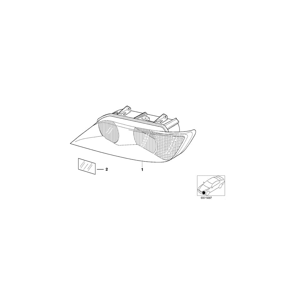 Genuine BMW 63128379707 E36 Headlight Left (Inc. Z3 2.0, Z3 1.8 & Z3 2.2i) | ML Performance UK Car Parts