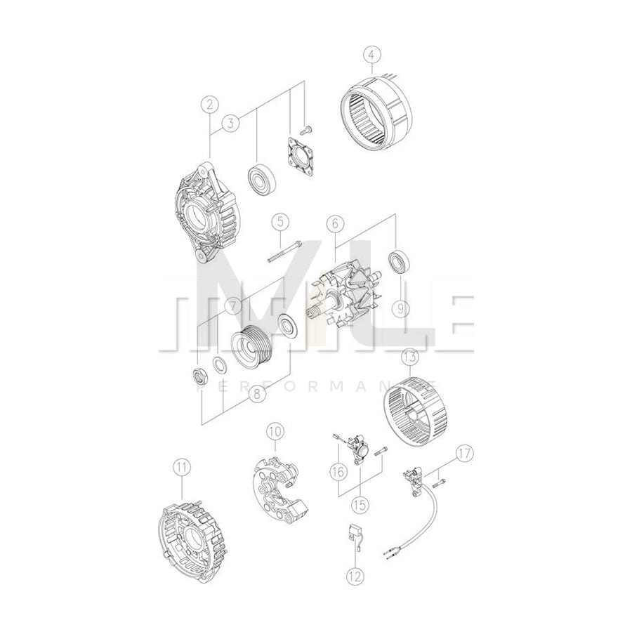 MAHLE ORIGINAL MG 61 Alternator 230V, 22A, without integrated regulator | ML Performance Car Parts