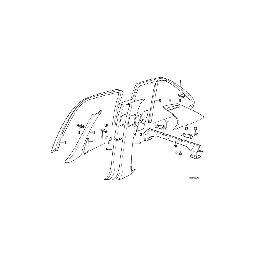 Genuine BMW 51348138883 E34 Covering Left SCHWARZ (Inc. 524td, 520i & 535i) | ML Performance UK Car Parts