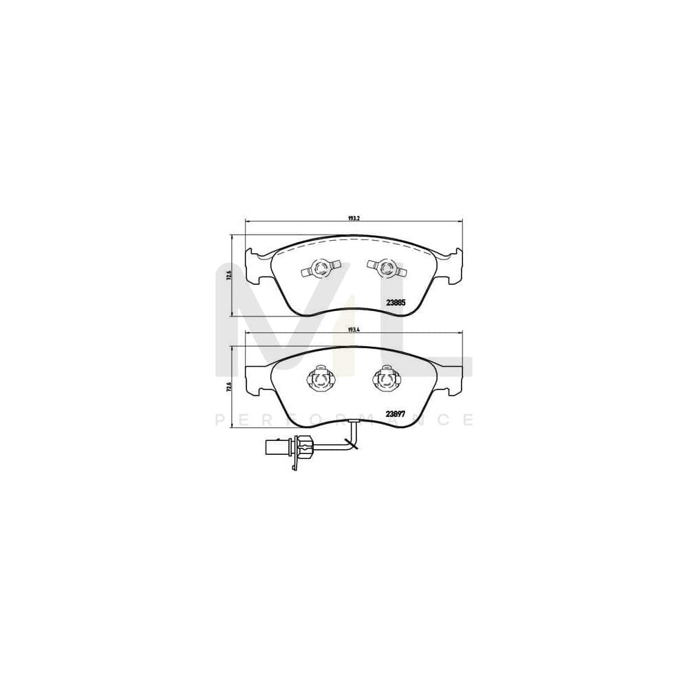 Brembo P 85 087 Brake Pad Set With Piston Clip | ML Performance Car Parts