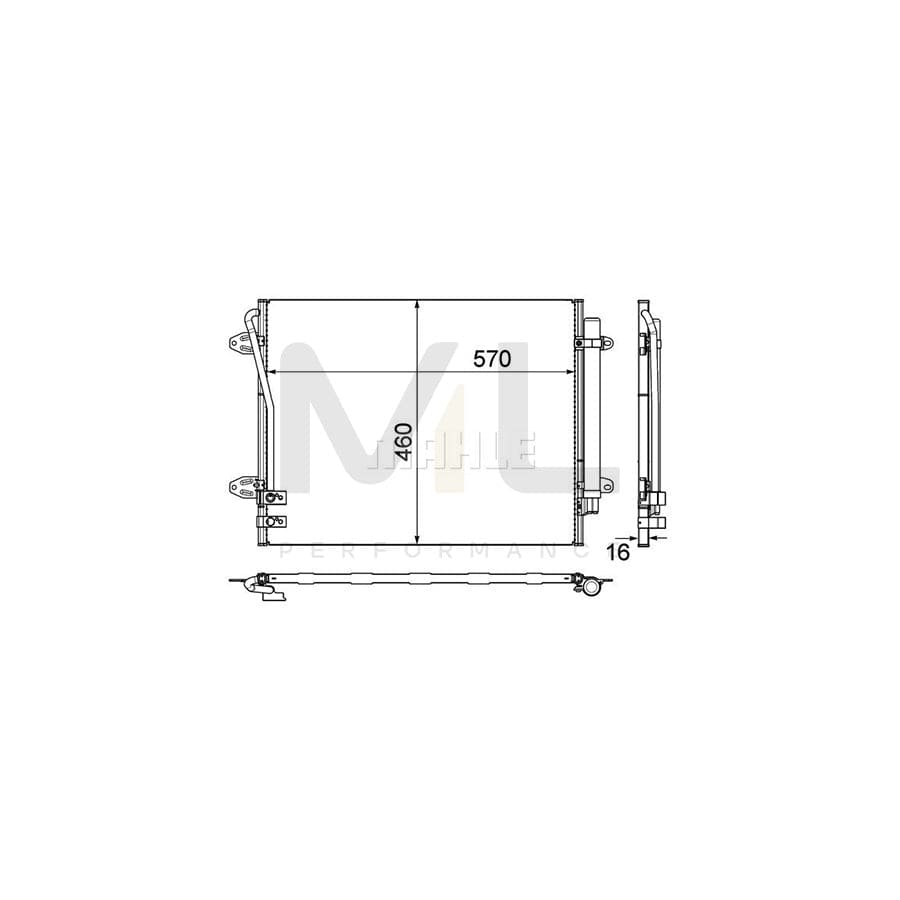 MAHLE ORIGINAL AC 734 000P Air conditioning condenser with dryer | ML Performance Car Parts