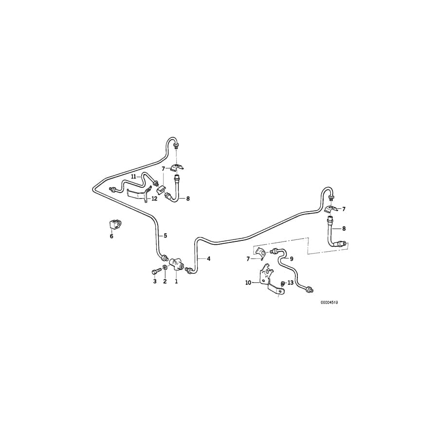 Genuine BMW 34301165382 E46 E63 E64 Brake Pipe Bracket (Inc. X3 2.5i) | ML Performance UK Car Parts