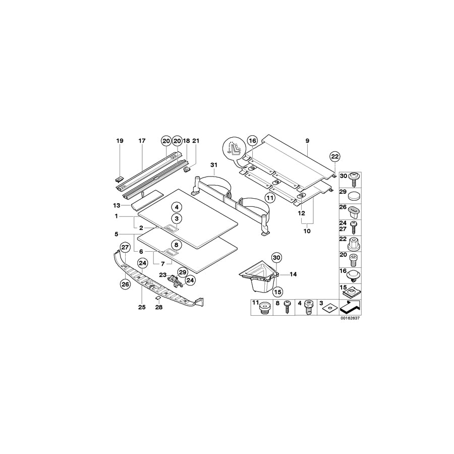 Genuine BMW 51473405774 E83 Stowage Compartment, Boot Right SCHWARZ (Inc. X3 1.8d, X3 3.0i & X3 2.5i) | ML Performance UK