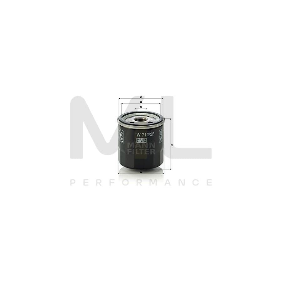 MANN-FILTER W 712/32 Oil Filter for OPEL ASCONA Spin-on Filter | ML Performance Car Parts