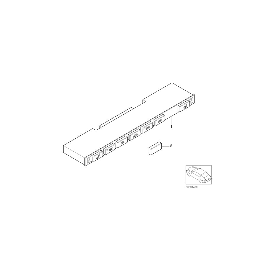 Genuine BMW 61319131527 E83 Rep.Set, Center Console Contr.Panel,Dtc (Inc. X3 3.0i, X3 3.0si & X3 2.5si) | ML Performance UK