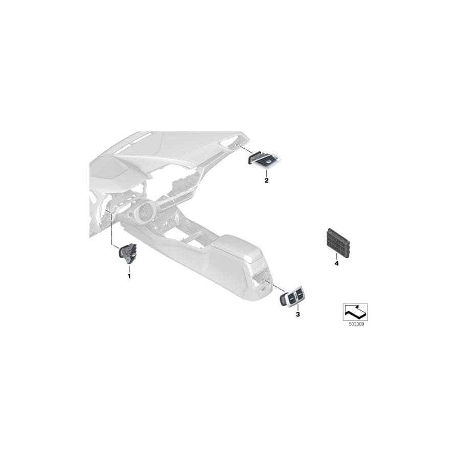 Genuine BMW 64229315933 F46 F40 F45 Rear Ventilation With Absorber, Left (Inc. 220i, X1 25iX & 225i) | ML Performance UK Car Parts