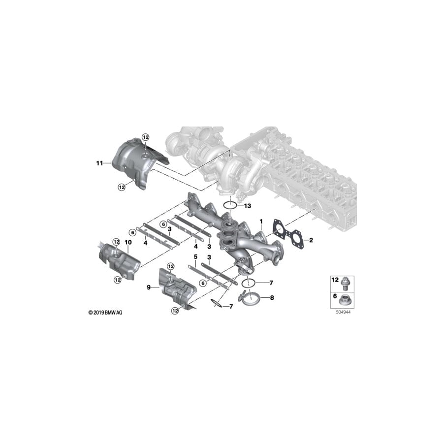 Genuine BMW 11628575134 G06 G12 Heat Shield, Exhaust Manifold 4-Jun (Inc. X7 M50dX, X5 M50dX & M550dX) | ML Performance UK Car Parts