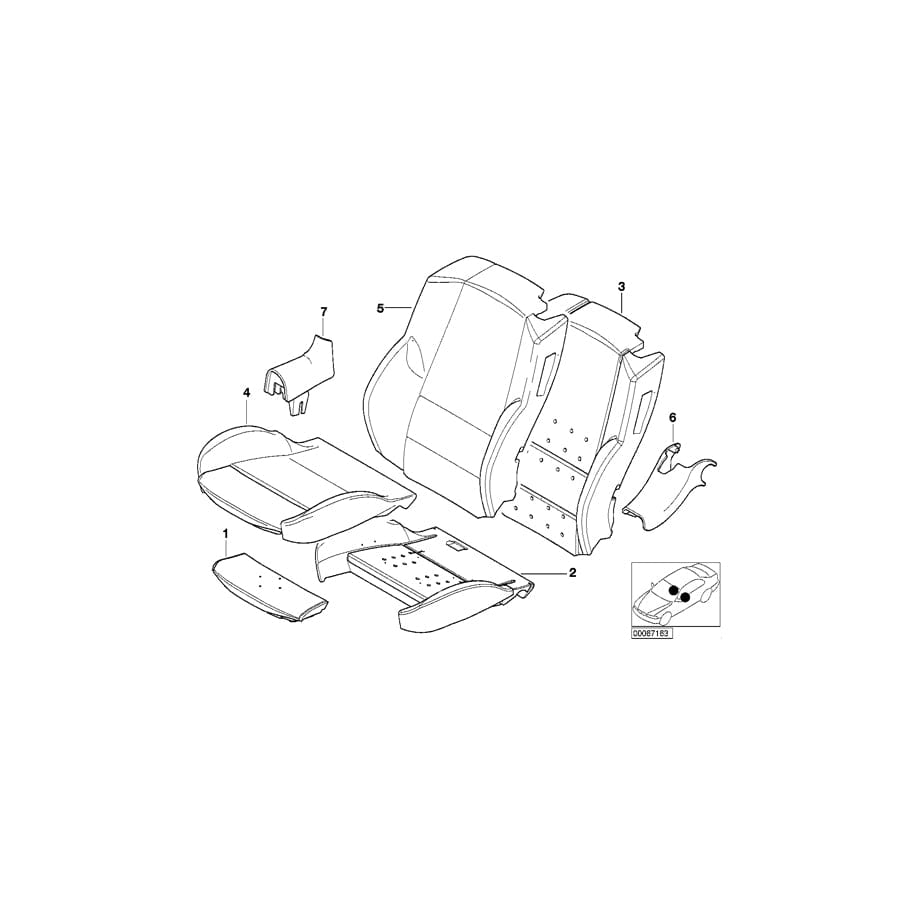 Genuine BMW 52107056719 E46 Cover Backrest Leather Left NATURBRAUN (Inc. 320Ci, 318Ci & 320Cd) | ML Performance UK Car Parts