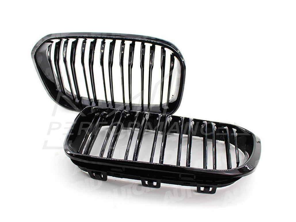 AUTOID BMW F20 F21 LCI Gloss Black Kidney Grilles (Inc. 118i, 125i, M135i & M140i) - ML Performance UK