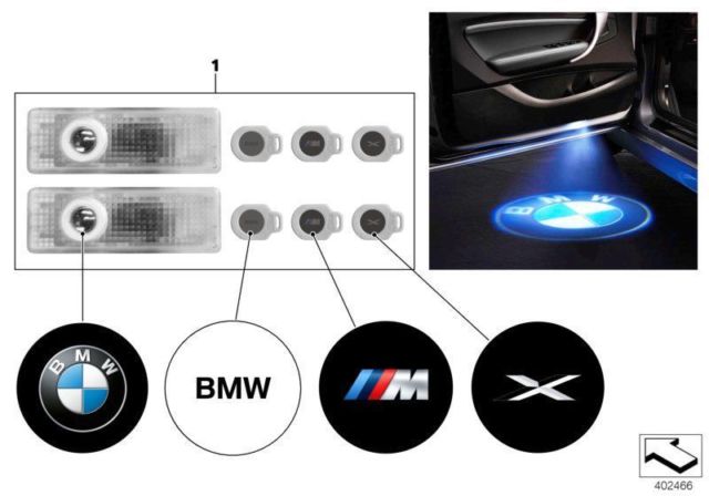 Genuine BMW Door Projector Entry Step Logo Emblem Light