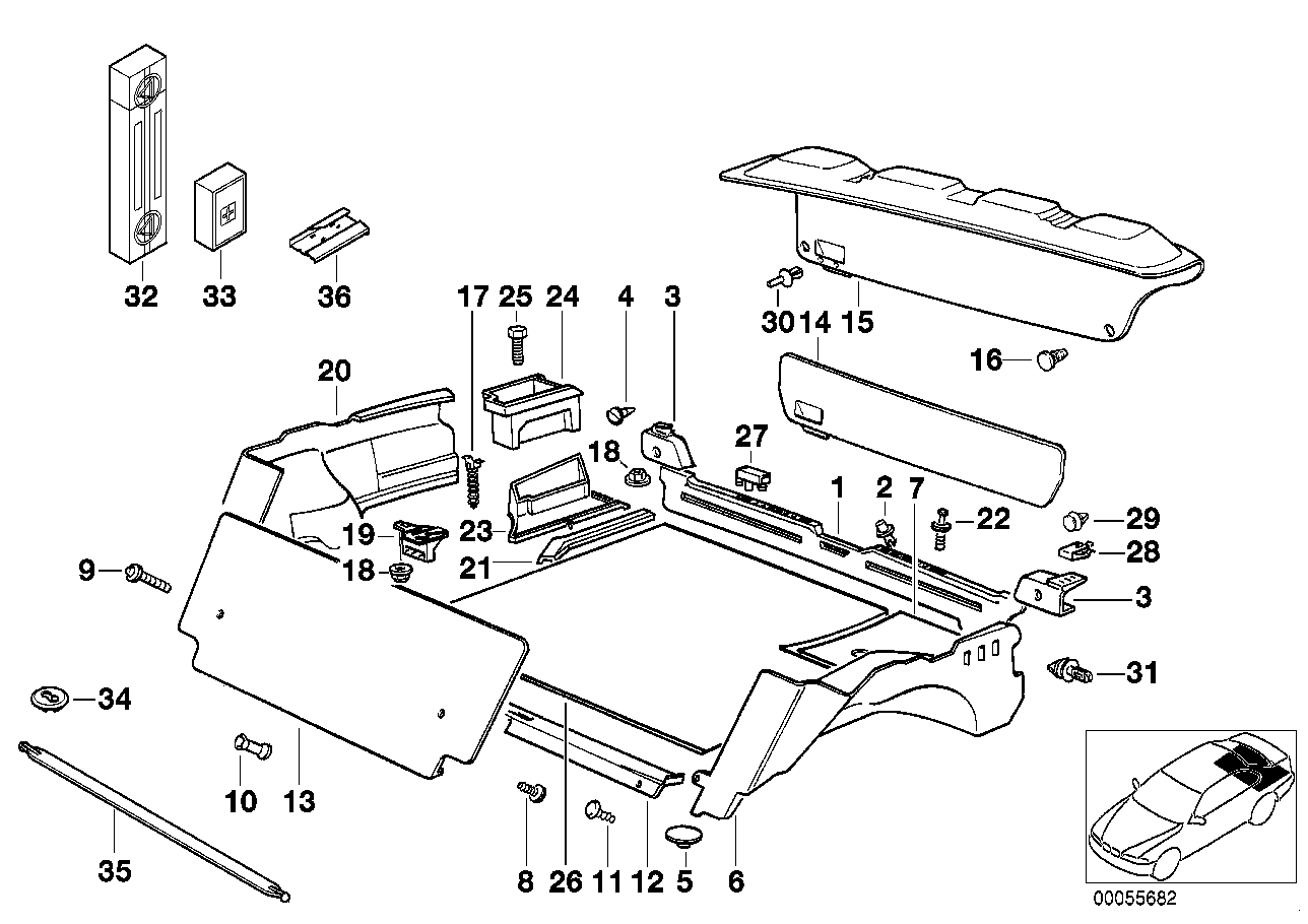 Genuine BMW 51471977361 E36 Trim Panel Left MITTELGRAU (Inc. 328i, 318is & 323i) | ML Performance UK UK Car Parts