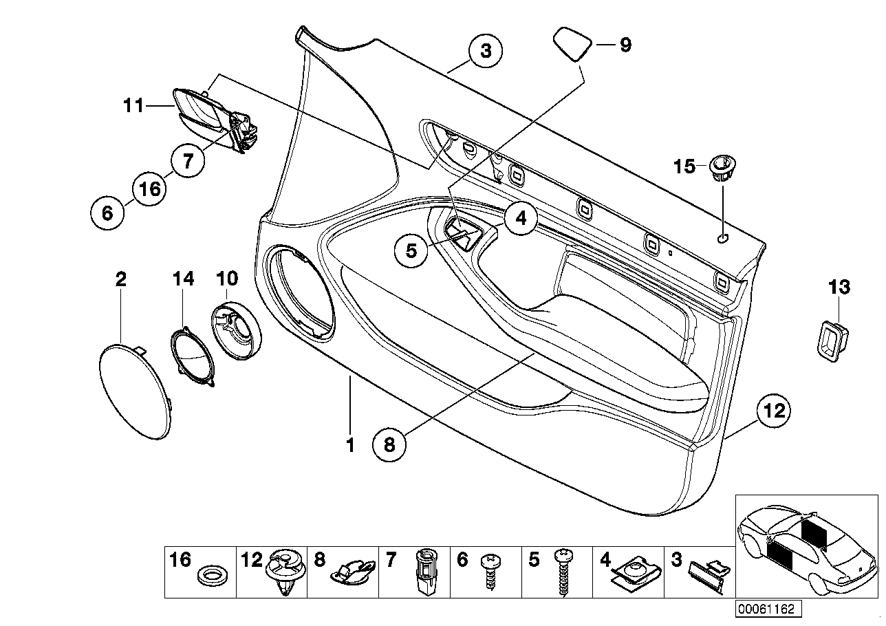 Genuine BMW 51418224598 E46 Door Trim Panel, Front Right GRAU (Inc. 330xi, 328i & 325i) | ML Performance UK UK Car Parts