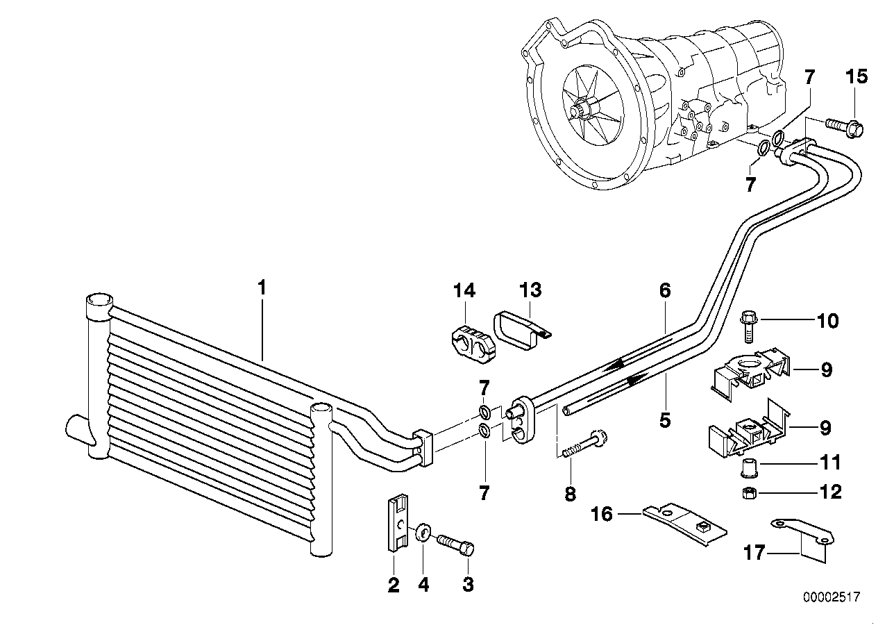 Genuine BMW 17221703011 E38 Oil Cooling Pipe Inlet A5S 560Z (Inc. 740i & 740iL) | ML Performance UK UK Car Parts