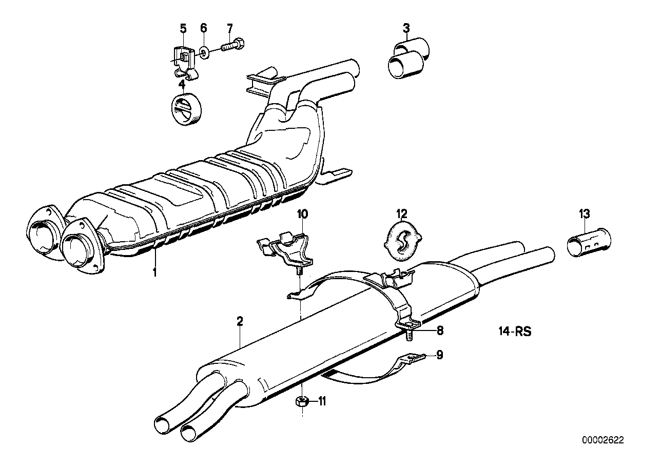 Genuine BMW 18121178273 E23 Rear Muffler (Inc. 735i) | ML Performance UK UK Car Parts
