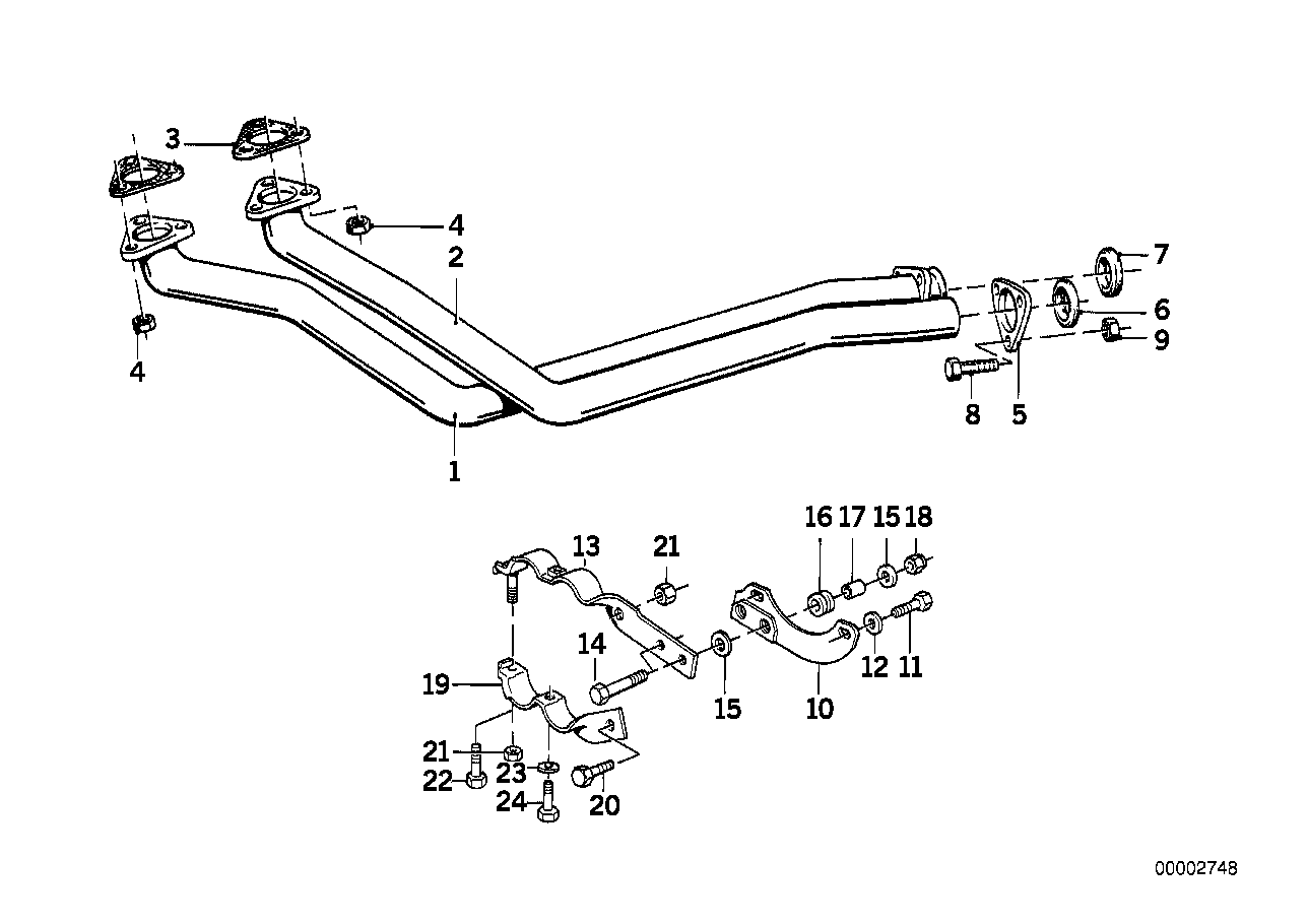 Genuine BMW 18111178075 E30 Exhaust Pipe ZYL.1-3 (Inc. 324d) | ML Performance UK UK Car Parts