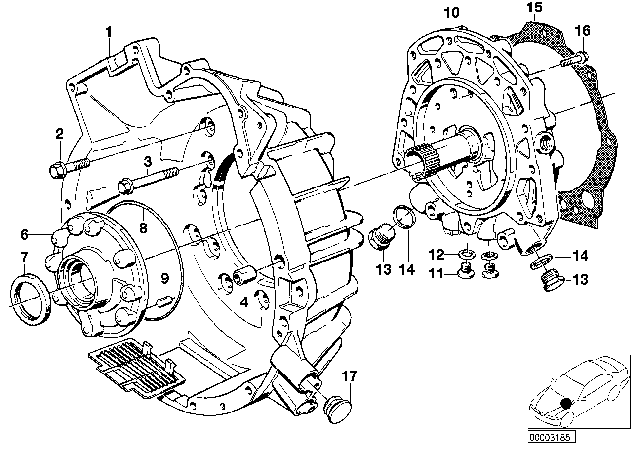 Genuine BMW 24411215383 E34 E28 E23 Converter Housing (Inc. 735i, 728i & 733i) | ML Performance UK UK Car Parts