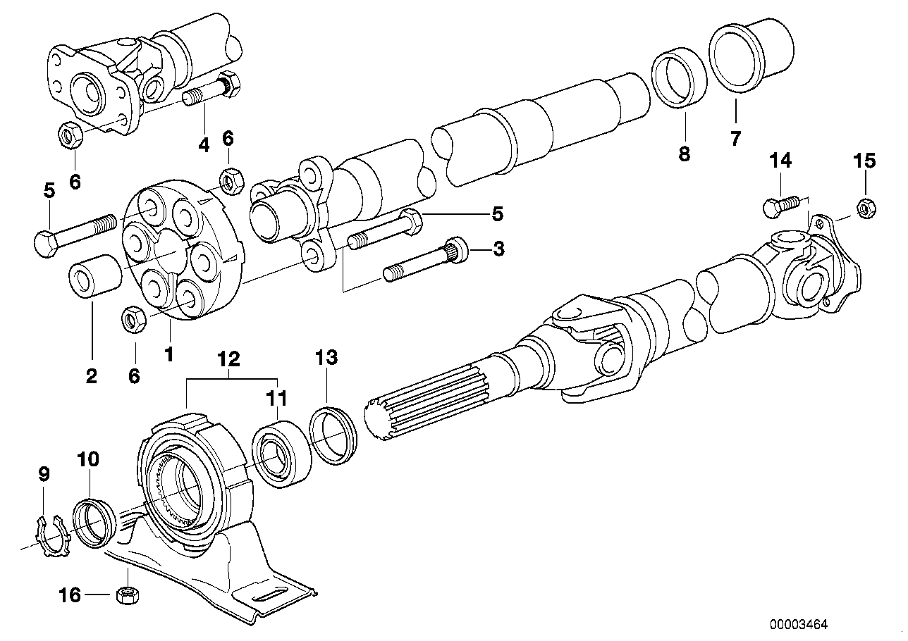 Genuine BMW 26121227469 E36 E34 Center Mount (Inc. 518i, 518g & 325i) | ML Performance UK UK Car Parts
