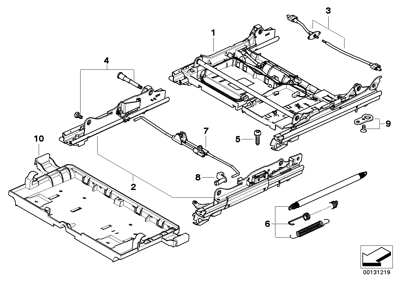 Genuine BMW 52107075940 E60 E61 Seat Rail Right (Inc. 760LiS, 745Li & 735Li) | ML Performance UK UK Car Parts