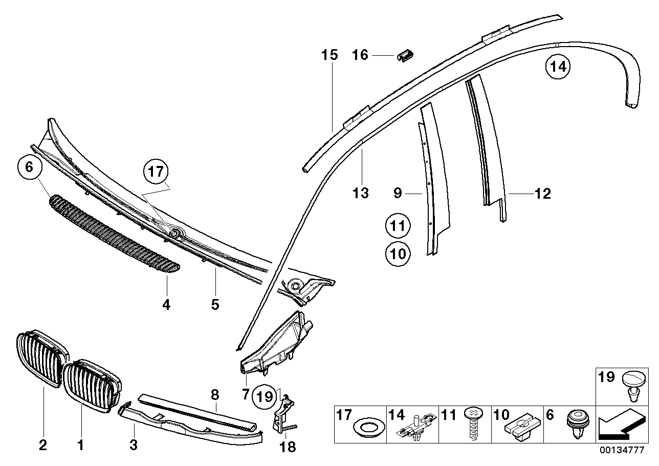 Genuine BMW 51138208500 E46 Moulding Right SCHWARZ (Inc. 318d, 328i & 323i)