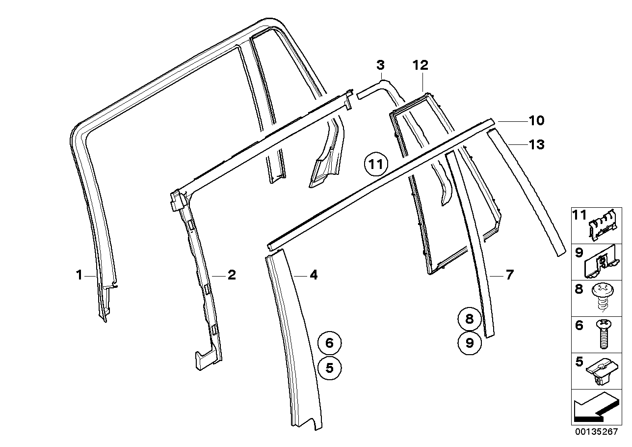 Genuine BMW 51357044184 E61 Seal, Rr Door Closing Plate (Inc. 520d, M5 & 530i) | ML Performance UK UK Car Parts